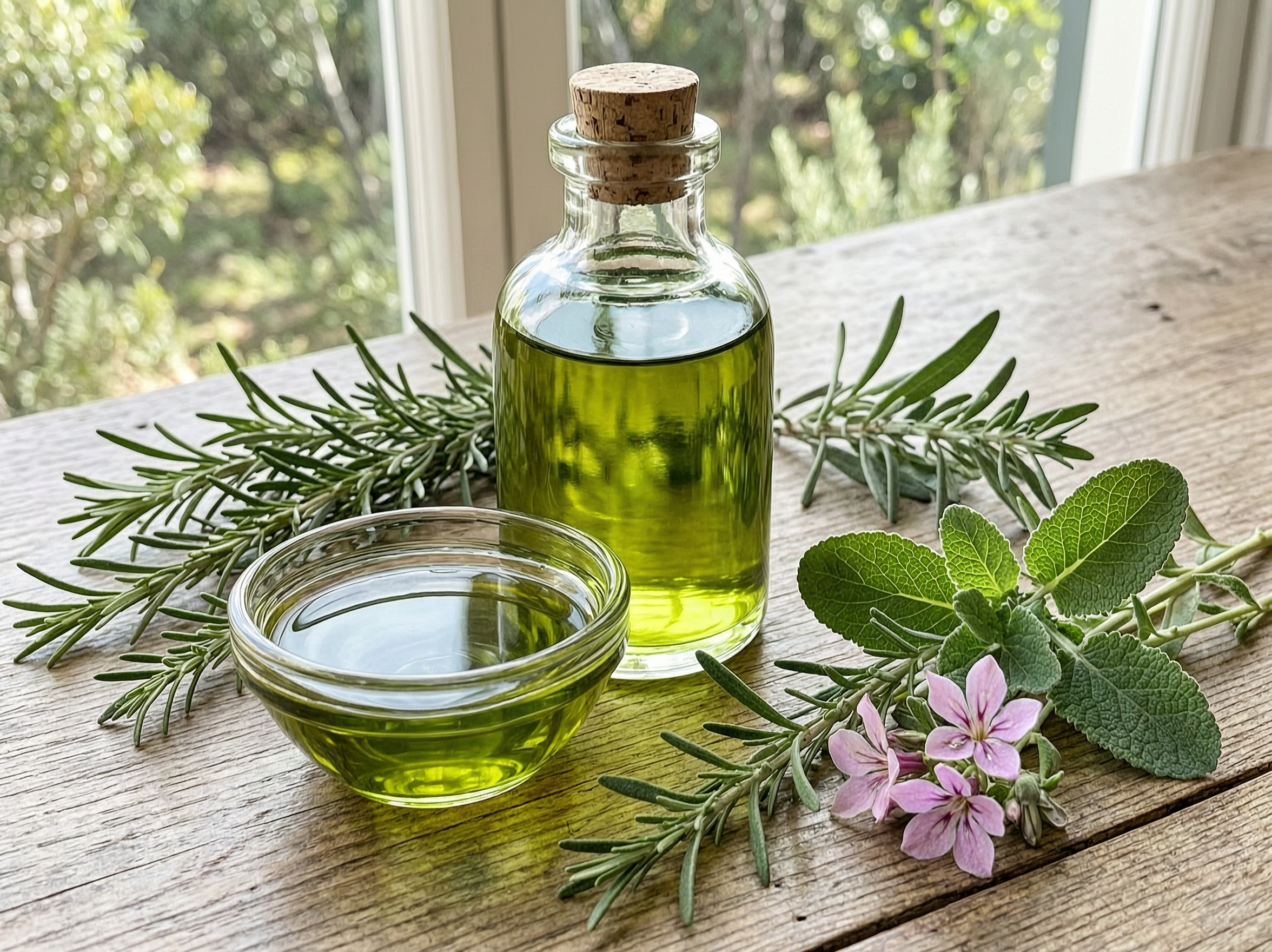 Emerald fynbos oil with culinary Cape herbs.