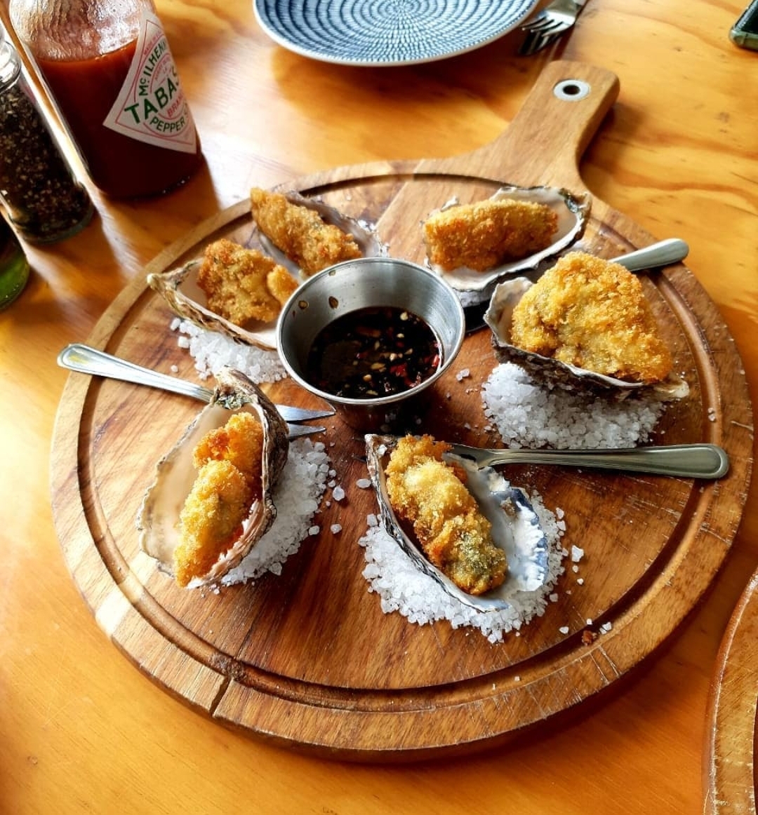 Crumbed oysters