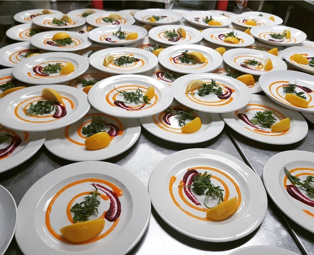 Rows of plates being built across the pass